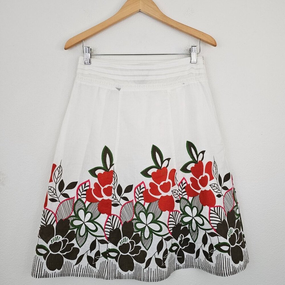 Floral Print Colorful Cotton Skirt Womens Sz S Lined Bohemian Mood Day Nigth
